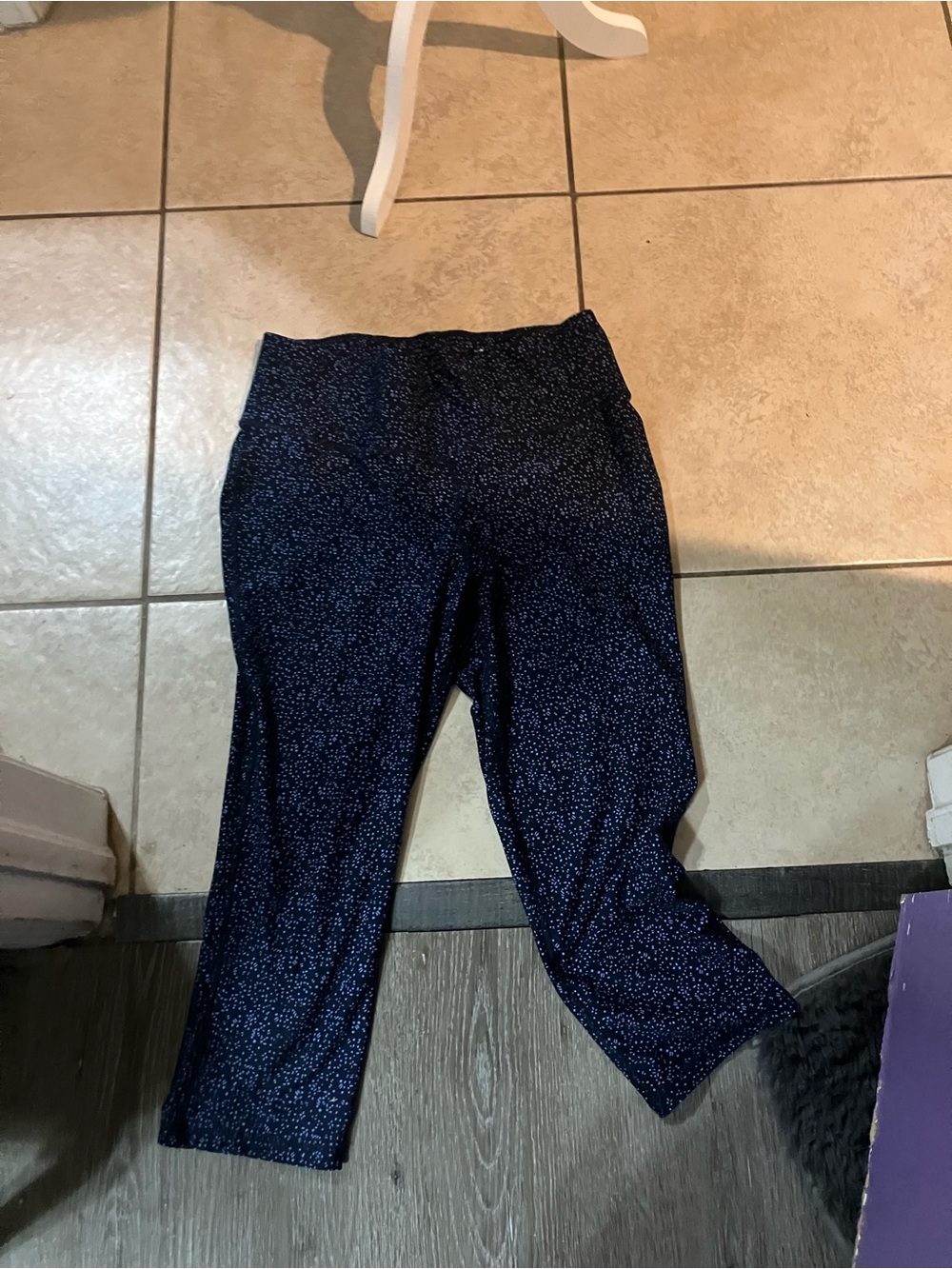 Navy Speckled Capri Leggings
